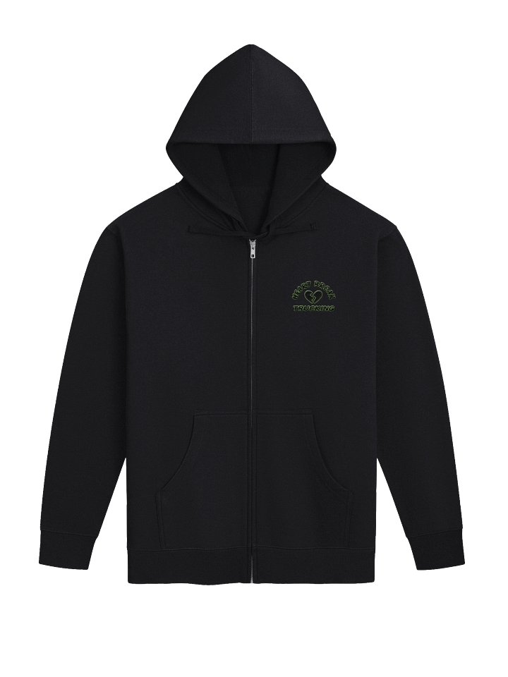 Heartbreak Trucking zip-up hoodie in black
