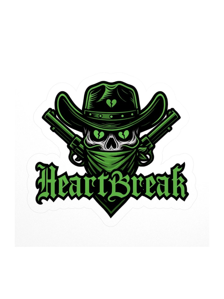 Heartbreak outlaw skull sticker