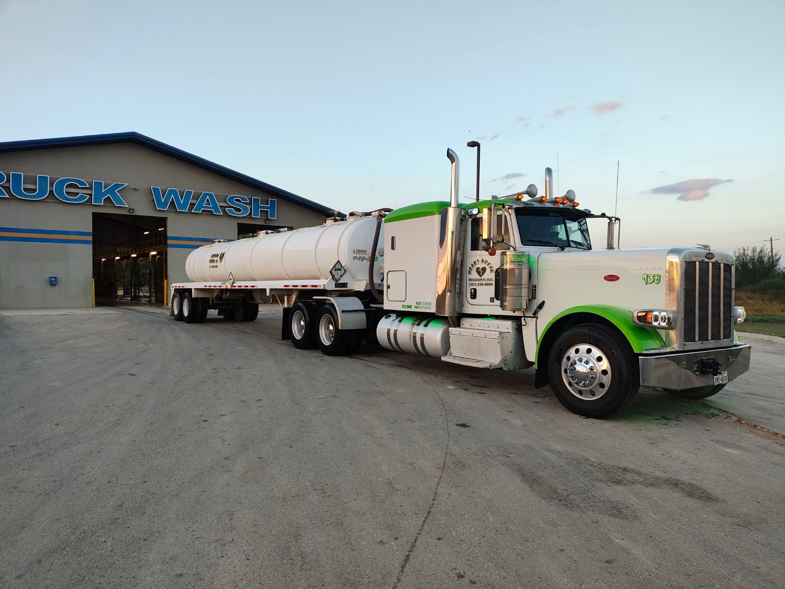 Heartbreak Trucking Peterbilt with 130 bbl vacuum trailer